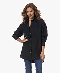GAI+LISVA Rosa Poplin Oversized Overhemdblouse - Zwart