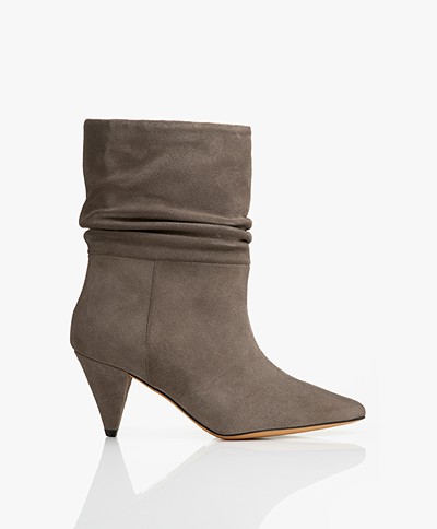 IRO Theke Suede Ankle Boots - Army Olive Night