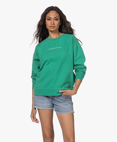 Penn&Ink N.Y Cotton Print Sweatshirt - Green