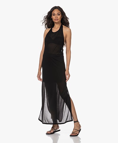Filippa K Beach Halter Dress in a Tencel Crepe Jersey - Black