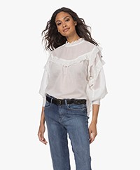 by-bar Feline Cotton Voile Ruffled Blouse - Off-white