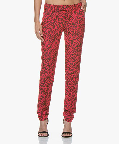 Zadig & Voltaire Prune Jacquard Pants with Leopard Dessin - Passion
