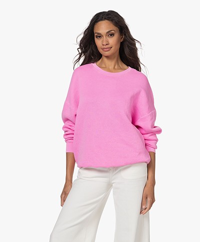 American Vintage Ikatown Katoenmix Sweatshirt - Vintage Fluo Pink