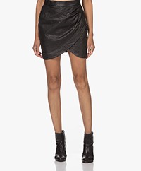 Zadig & Voltaire Julipe Crinkle Leather Mini Skirt - Black