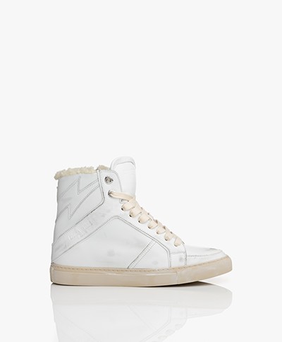 Zadig & Voltaire High Shearling Sneakers - Used White