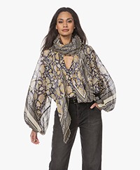Repeat Modal and Silk Print Scarf - Flower Paisley