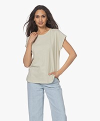 Repeat Cotton and Linen Dolman Sleeve T-shirt - Seaweed
