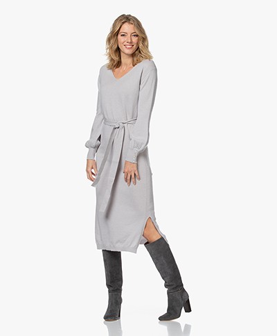 Josephine & Co James Merino-Cashmere Knitted Dress - Silver Grey