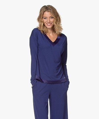 Calvin Klein Modal Jersey Pajama Top - Space Blue