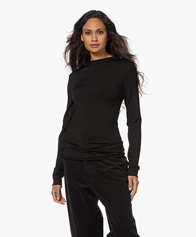 Woman by Earn Funny Stretch Viscose Blend Sweater - Black