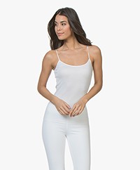 HANRO Cotton Seamless R-hals Spaghetti Top - Wit