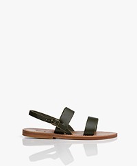 K. Jacques St. Tropez Barigoule Leather Sandals - Khaki