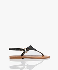 K. Jacques St. Tropez Triton Leather Sandals - Black