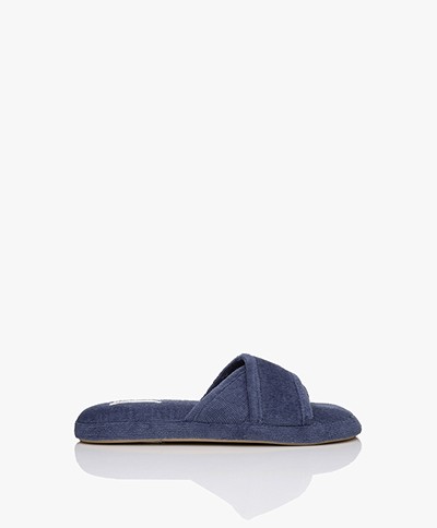 Skin Kyoto Cotton Terry Slipper Sandals - Azure Blue