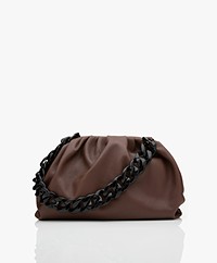 LaSalle Small Leather Chain Link Tote - Chestnut