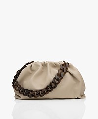 LaSalle Small Leather Chain Link Tote - Sand