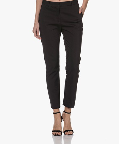 MUNTHE Holly Tapered Cotton Blend Trousers - Black