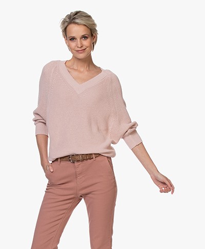by-bar New Lune V-neck Sweater - Blush