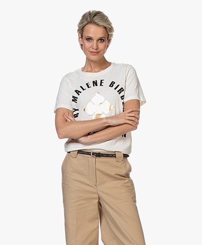 By Malene Birger Desmos Printed T-shirt - Off-white/gold