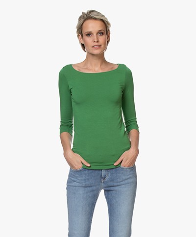 Majestic Filatures Cropped Sleeve T-shirt - Prairie Green