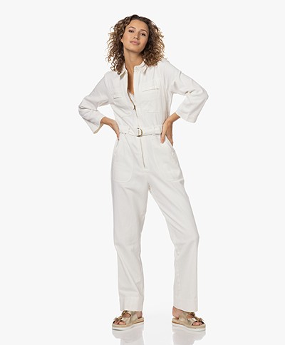 by-bar Louise Katoenen Twill Jumpsuit - Off-white