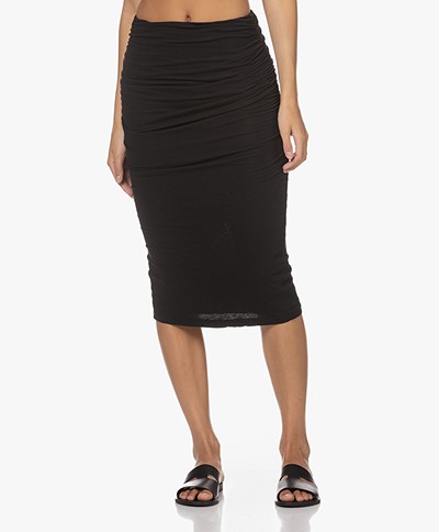 James Perse Double Jersey Pencil Skirt - Black