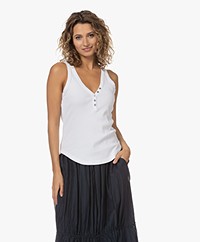 Michael Stars Luna Y-hals Henley Tanktop - Wit