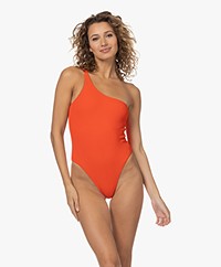 Wolford Asymmetric Two-tone Bathing Suit - Candy Rose