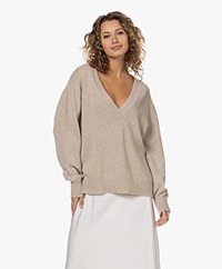 Resort Finest Cashmere V-neck Sweater - Beige