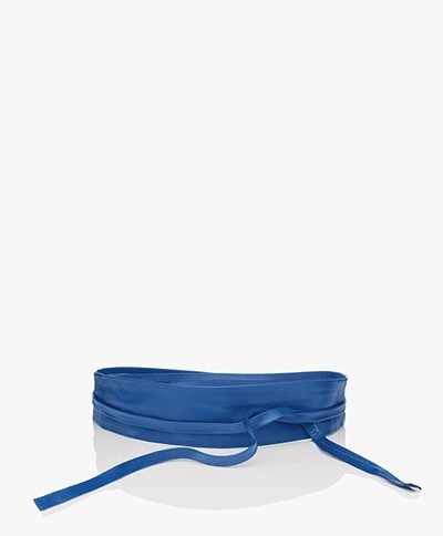 KYRA Lexi Leather Tie Belt - Blue Galaxy