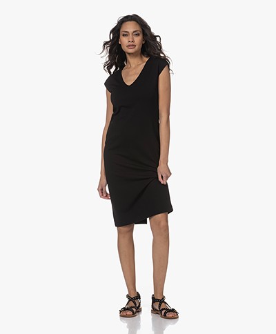 KYRA Daphne Punto Jersey Midi Dress - Black