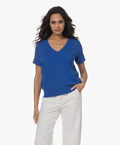 KYRA Avy Cotton Short Sleeve Sweater - Blue Galaxy