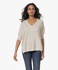 Repeat Cotton-Cashmere Elbow Sleeve Sweater - Ivory