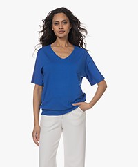KYRA Jennifer V-hals T-shirt - Blue Galaxy