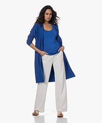 KYRA Anique Long Cotton Blend Blazer Cardigan - Blue Galaxy