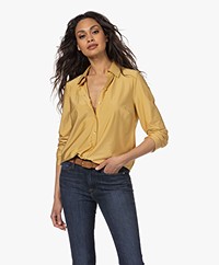 JapanTKY Miya Shiny Travel Jersey Blouse - Gold