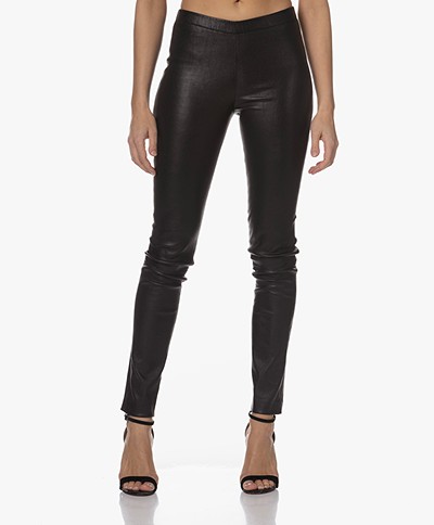 Zadig & Voltaire Pharel Leather Slim-fit Pants - Black