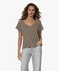 DIEGA Telao Cotton and Linen T-shirt - Taupe