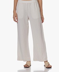 no man's land Tencel Linen Pull-on Trousers - Marble