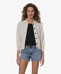Repeat Polo Collar Buttoned Cardigan - Ivory 