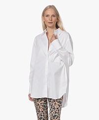 Woman by Earn Floor Papercotton Stretch Overhemdblouse - Wit