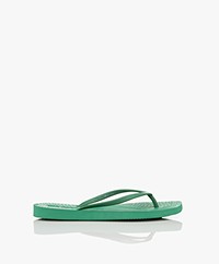 Sleepers Tapered Natural Rubber Flip Flops - Emerald Green