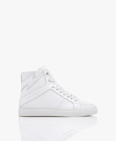 Zadig & Voltaire ZV1747 High Flash Leather Sneakers - White