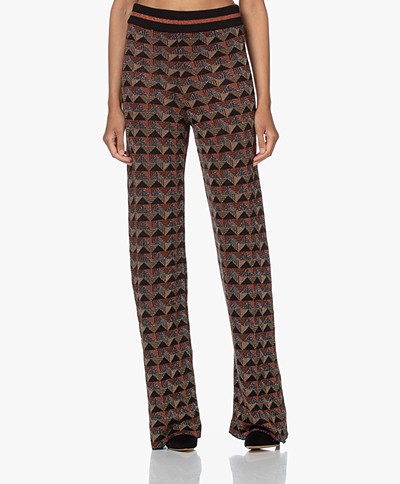 LaSalle Knitted Lurex Flared Pants - Multicolored