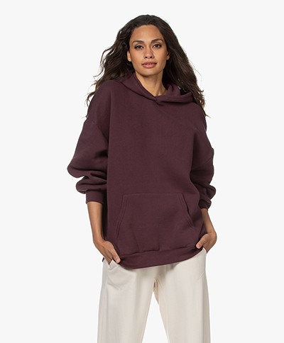 American Vintage Ikatown Cotton Blend Hooded Sweater - Aubergine