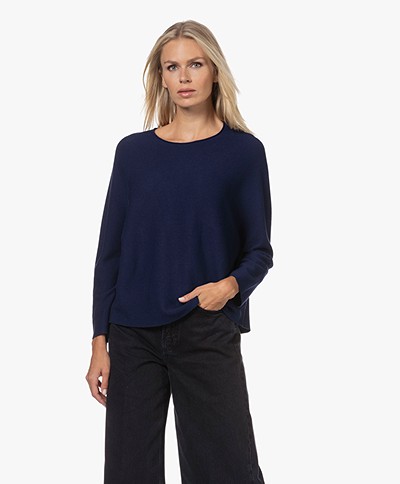 Drykorn Mimas Cotton-cashmere Blend Sweater - Dark Blue