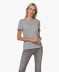 Majestic Filatures Katoenen T-shirt met Ronde Hals - Lichtgrijs Mêlee