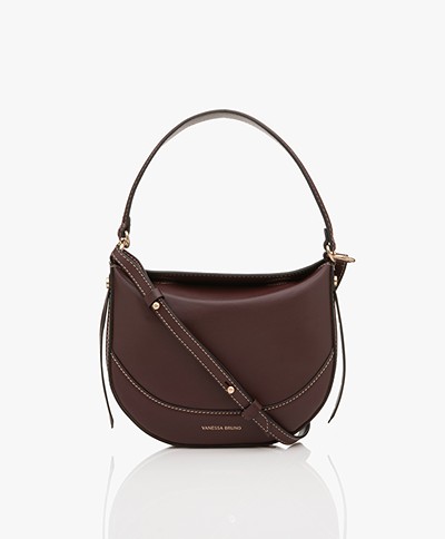 Vanessa Bruno Mini Daily Leather Shoulder Bag - Bordeaux