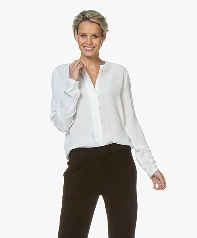 by-bar Indy Viscose Crepe Blouse - Off-white