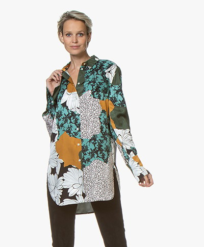 By Malene Birger Cologne Printed Viscose Blouse - Misty Green